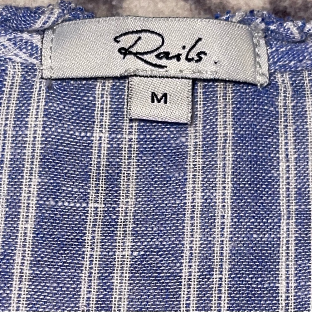 RAILS Everly Dress in Ludlow Stripe  Light Blue Long Sleeve Dress Size Medium - Picture 7 of 12